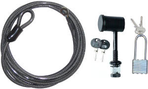 Bike rack security cable kit