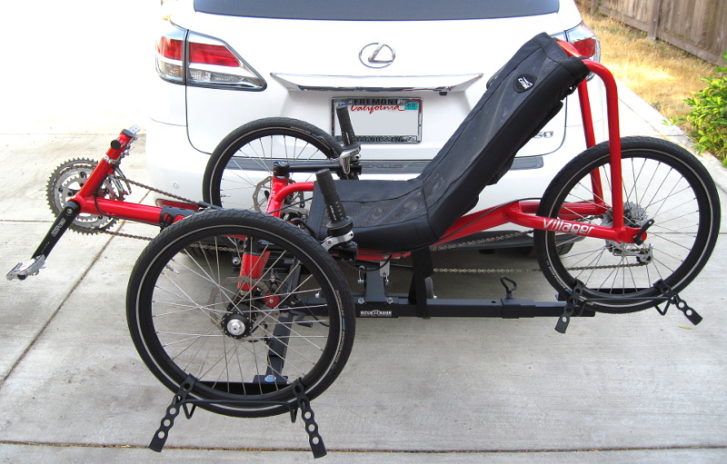 Hand cycle on Hitch Rider trike rack