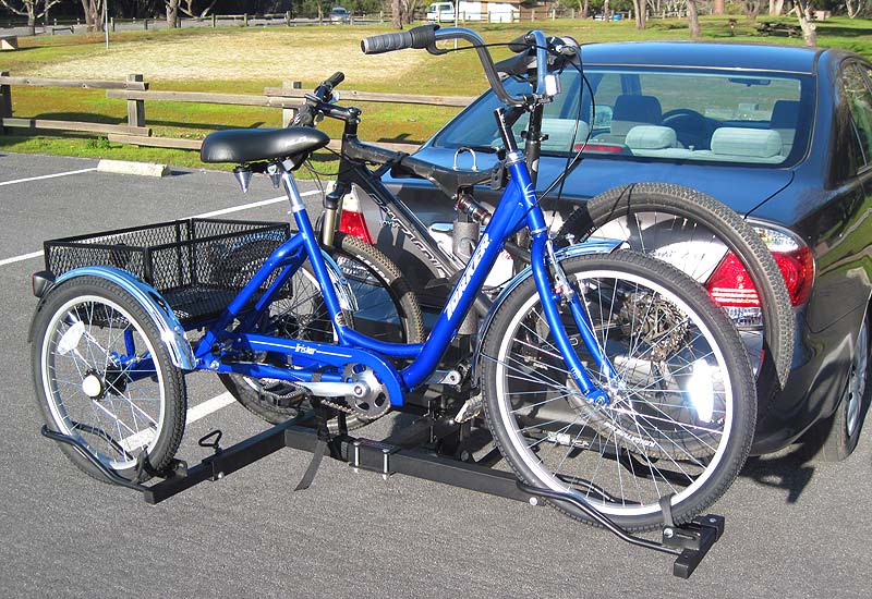 Trike-N-Bike rack with mountain bike and trike